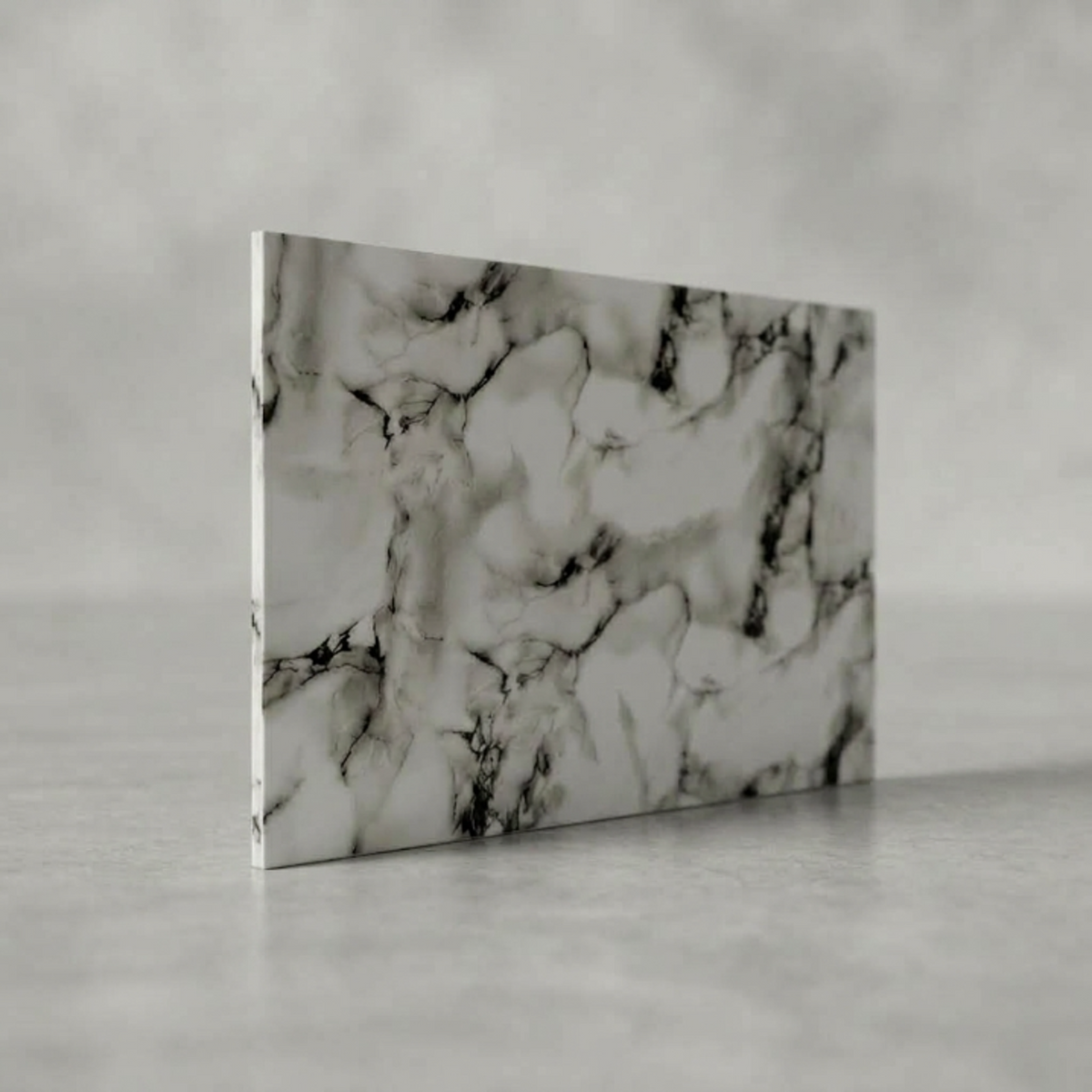 SOGA Peel & Stick Floor and Wall Tiles 30 x 60cm 10 Pack Black White Faux Marble