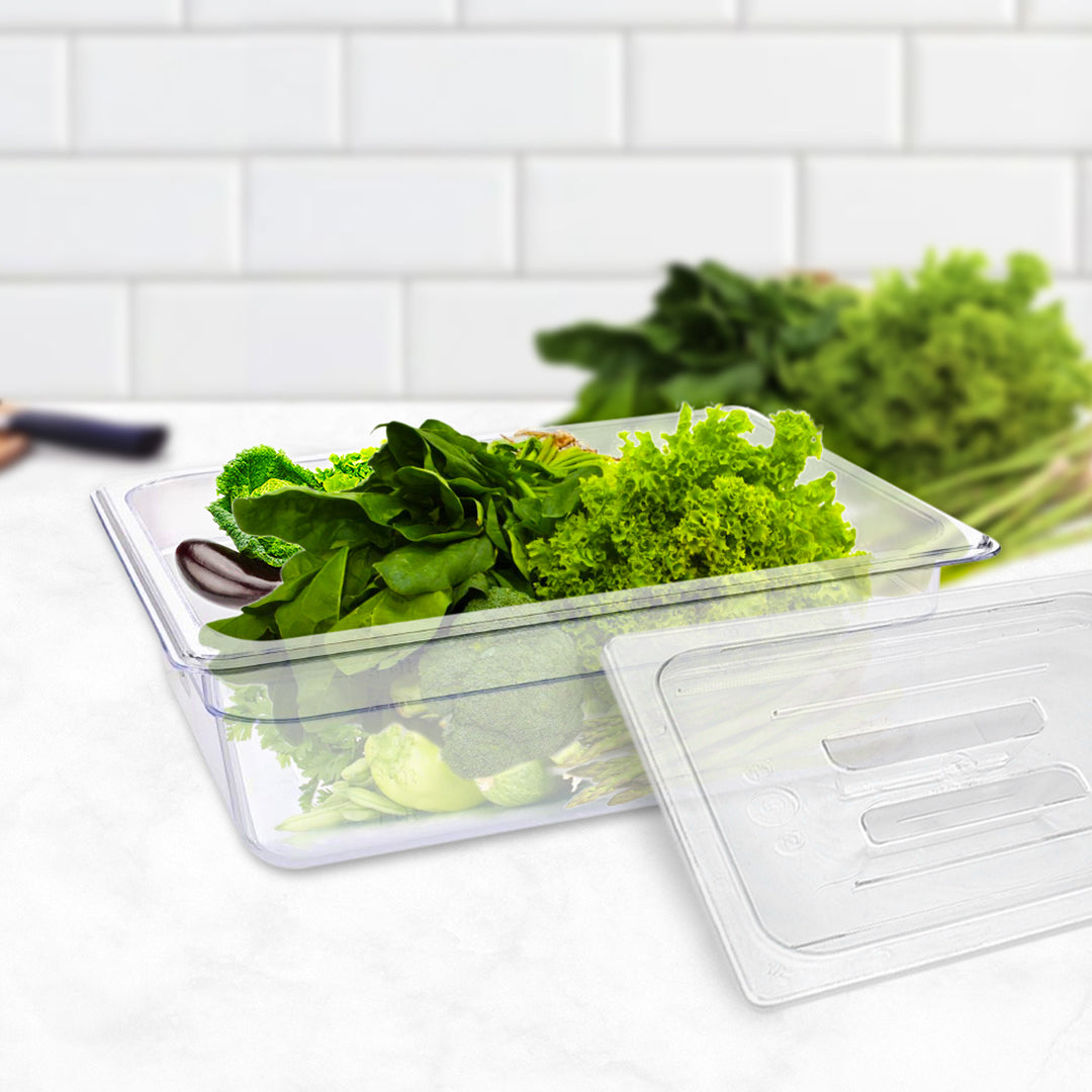 100mm Clear GN Pan 1/2 Food Tray with Lid
