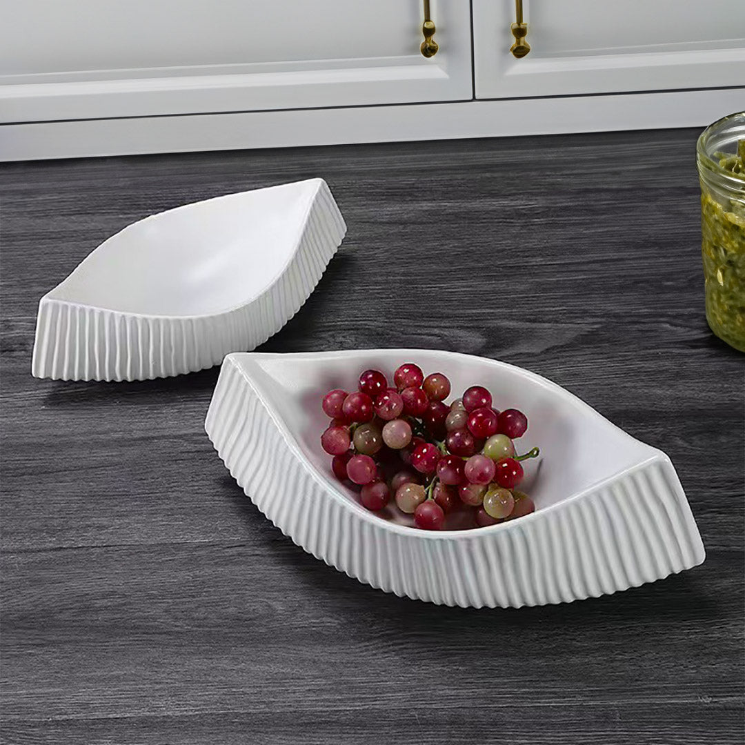37x12.5cm Ornament Boat Shaped Plate Ceramic Food Decoration