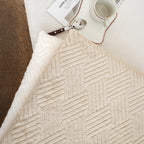 SOGA 2X 45cm Beige Chevron Soft Leaning Plush Seat Pillow