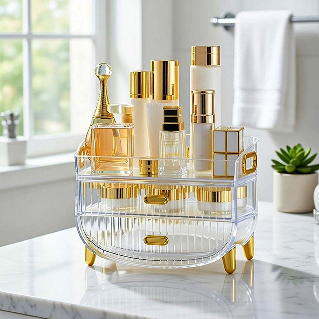 3 Tier Transparent Multifunctional Countertop Cosmetic Storage Organiser