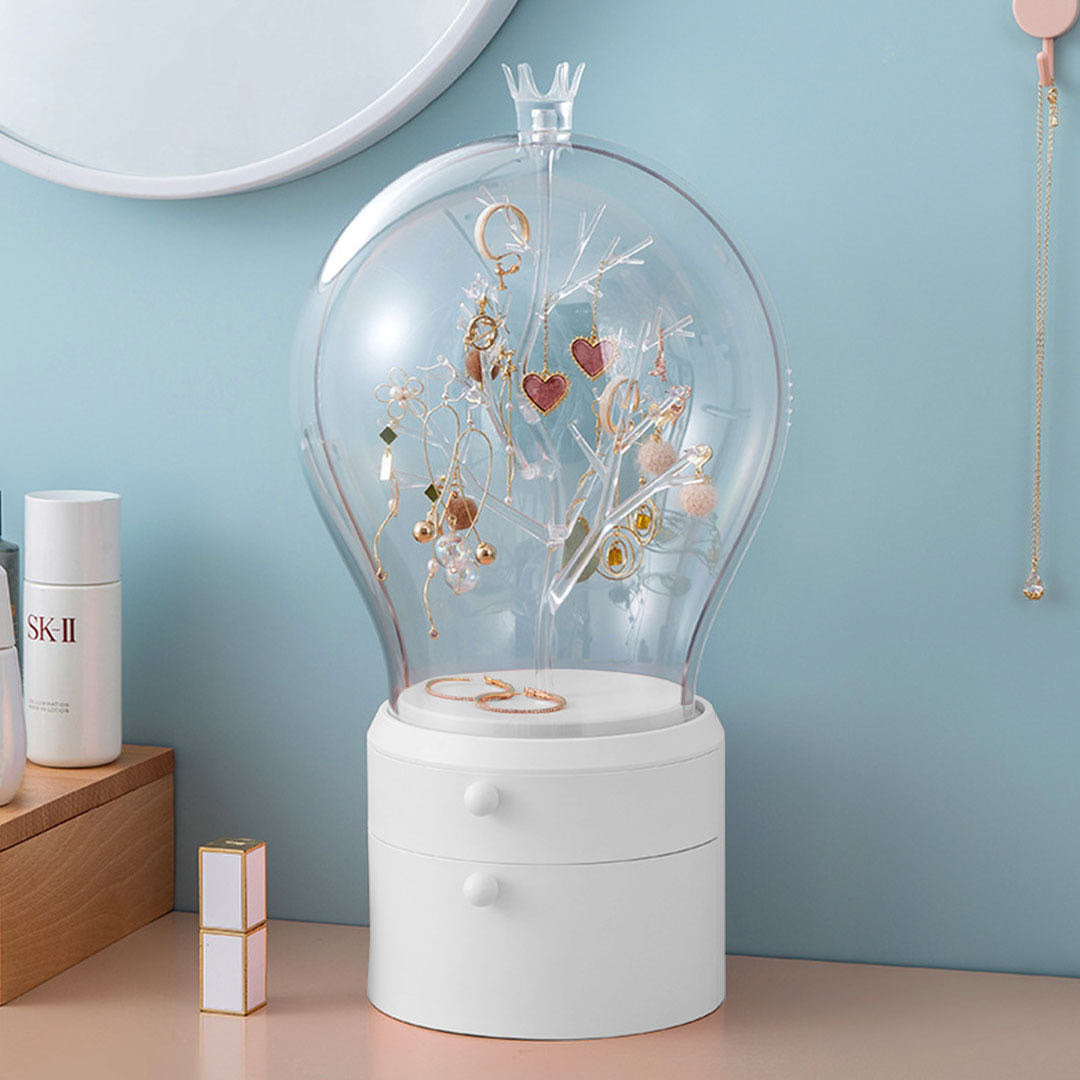 White 360 2 Layered Jewelry Storage Box Waterproof