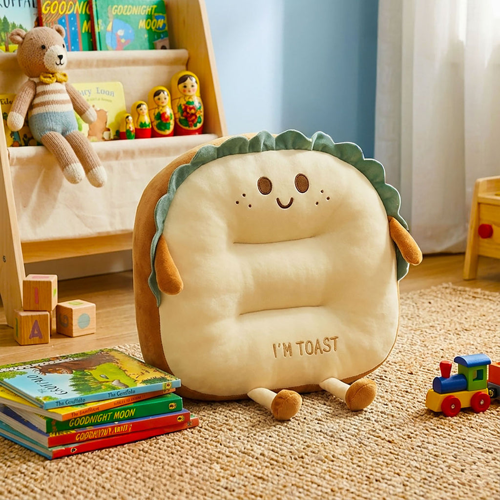 Smiley Face Toast Bread Cushion