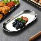 Silver Nordic Oval Plate Set Small, Medium, and Large for 3 Pieces Kitchen