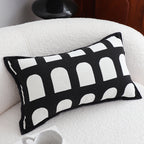 SOGA 30cm Contemporary Black White Geometric Pattern Throw Pillow