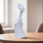 SOGA 40cm White Resin Sculpture Minimalist Abstract Design Modern Art for Home Décor