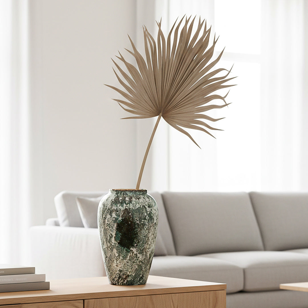 SOGA 30x19cm Green Medium Ceramic Flower Vase Elegant Living Room Home Decor