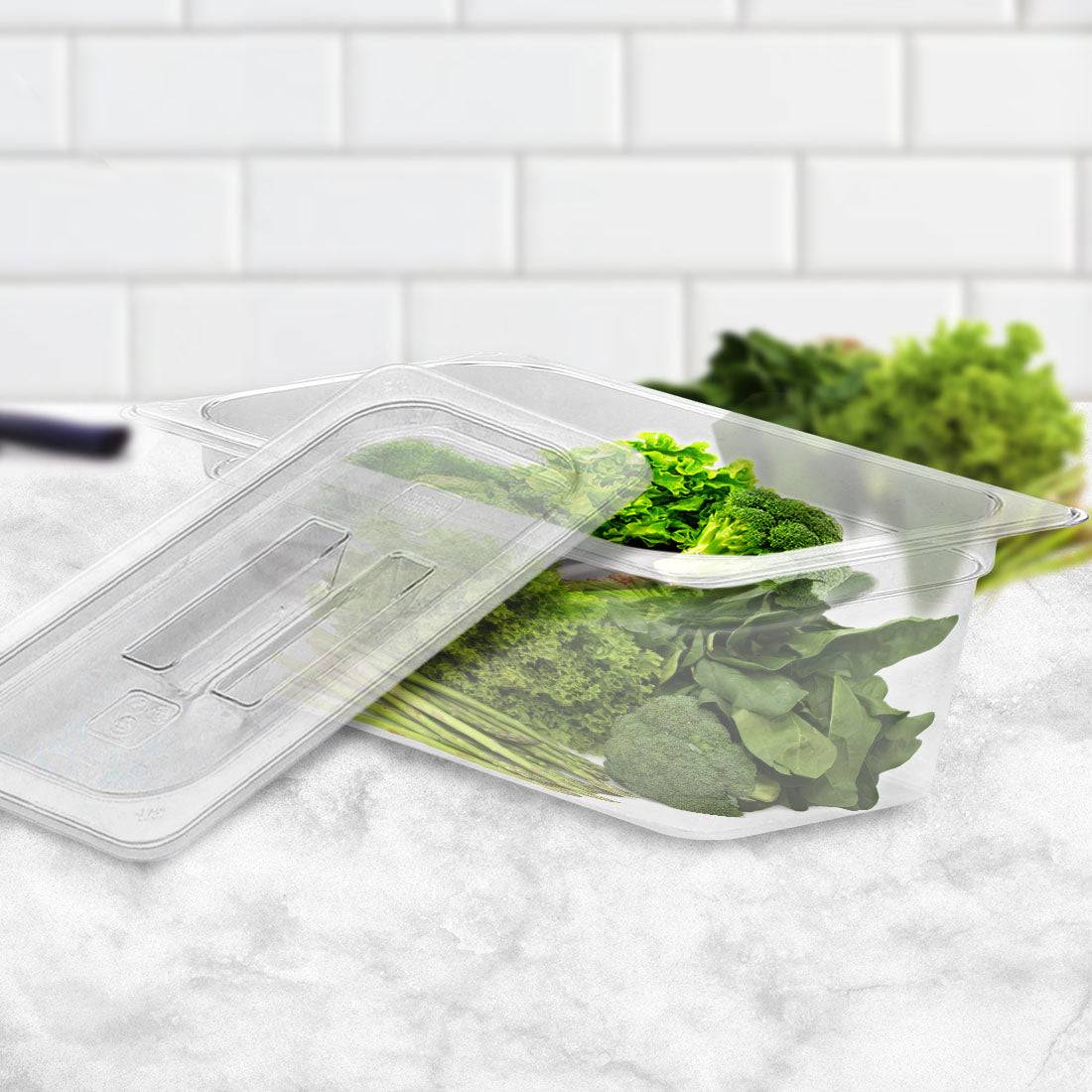 65mm Clear GN Pan 1/3 Food Tray with Lid
