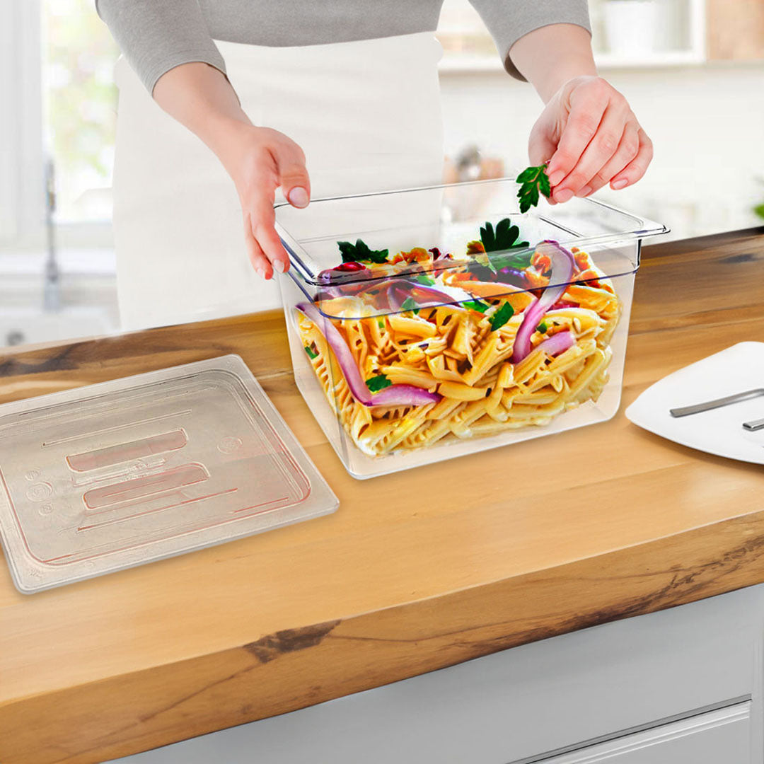 200mm Clear GN Pan 1/2 Food Tray with Lid