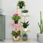 5 Tier Gold Metal Plant Flowerpot Display Rack