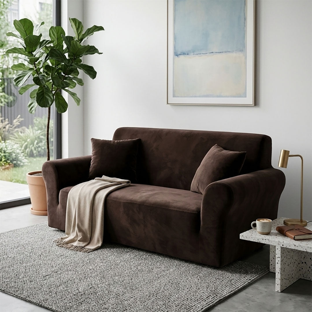 High Stretch 2-Seater Coffee Sofa Slipcover