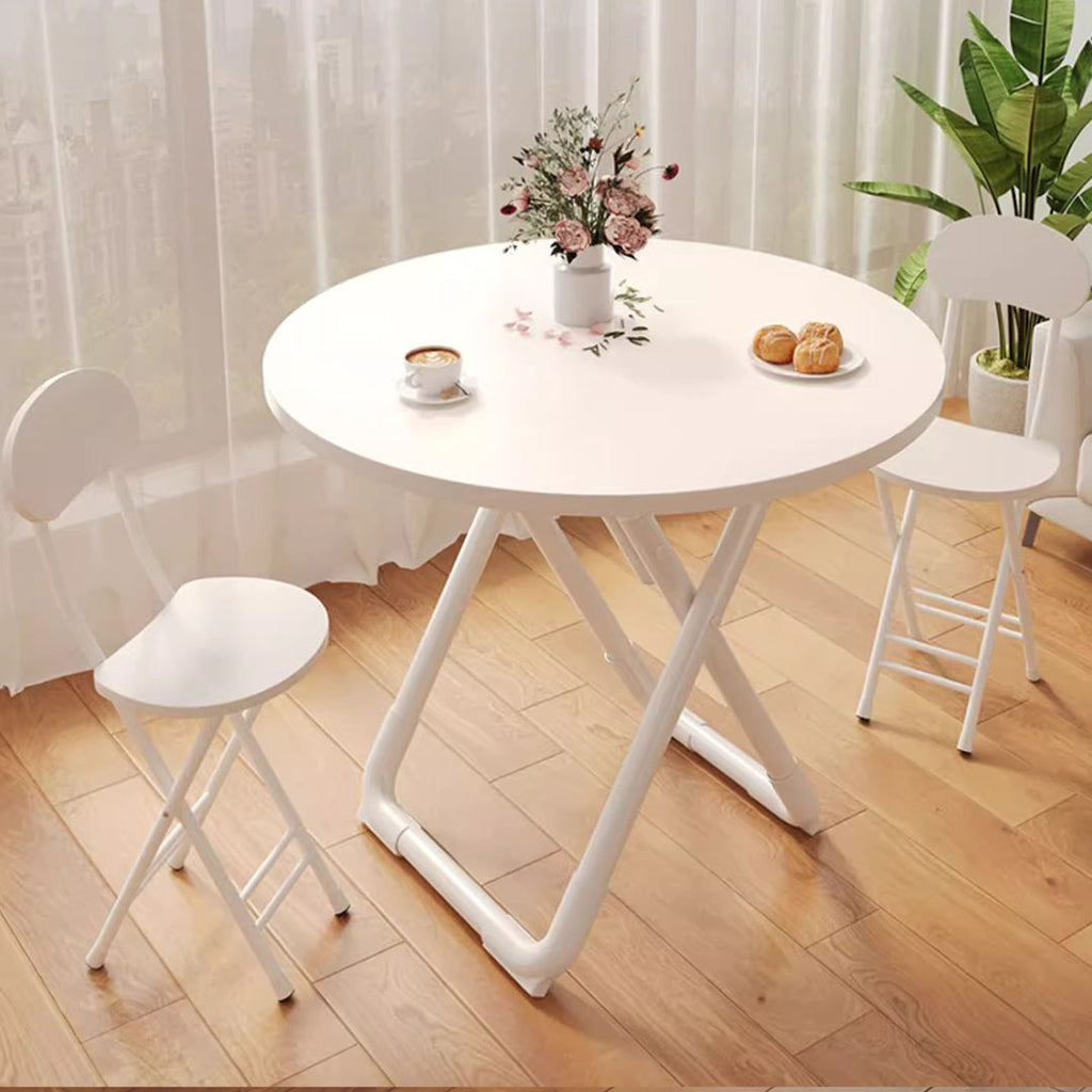 80cm White Modern Minimalist Table with Sleek Surface