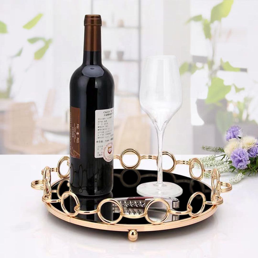 38cm Round Vanity Tray Organiser with Handles