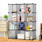 Black Portable 12-Cube Storage Organiser