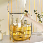 3 Tier Golden Yellow Multifunctional Countertop Cosmetic Storage Drawer Type Organiser