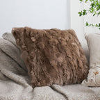 SOGA 50cm Luxurious Brown Faux Fur Plush Textured Throw Pillow