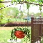 SOGA 2X Red Large Self-Watering Hanging Resin Planters