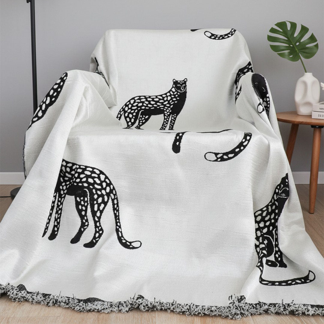 SOGA One-seater White Sofa Cover Leopard Print 130x180cm Polyester