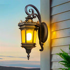 Vintage Lantern 62cm Wall Light Elegant Aluminum & Glass Design
