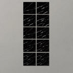 SOGA Peel & Stick Floor and Wall Tiles 30 x 30cm 10 Pack Black Faux Marble