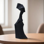 SOGA 40cm Black Resin Sculpture Minimalist Abstract Design Modern Art for Home Décor