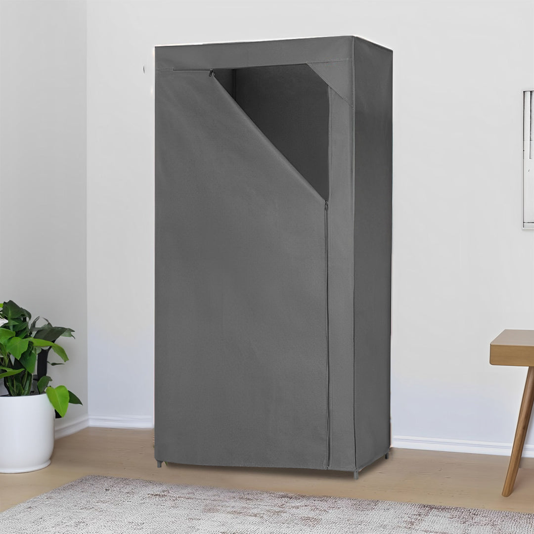 SOGA 75x45xcm Gray Clothes Organizer Rack with Zippered Dust Cover