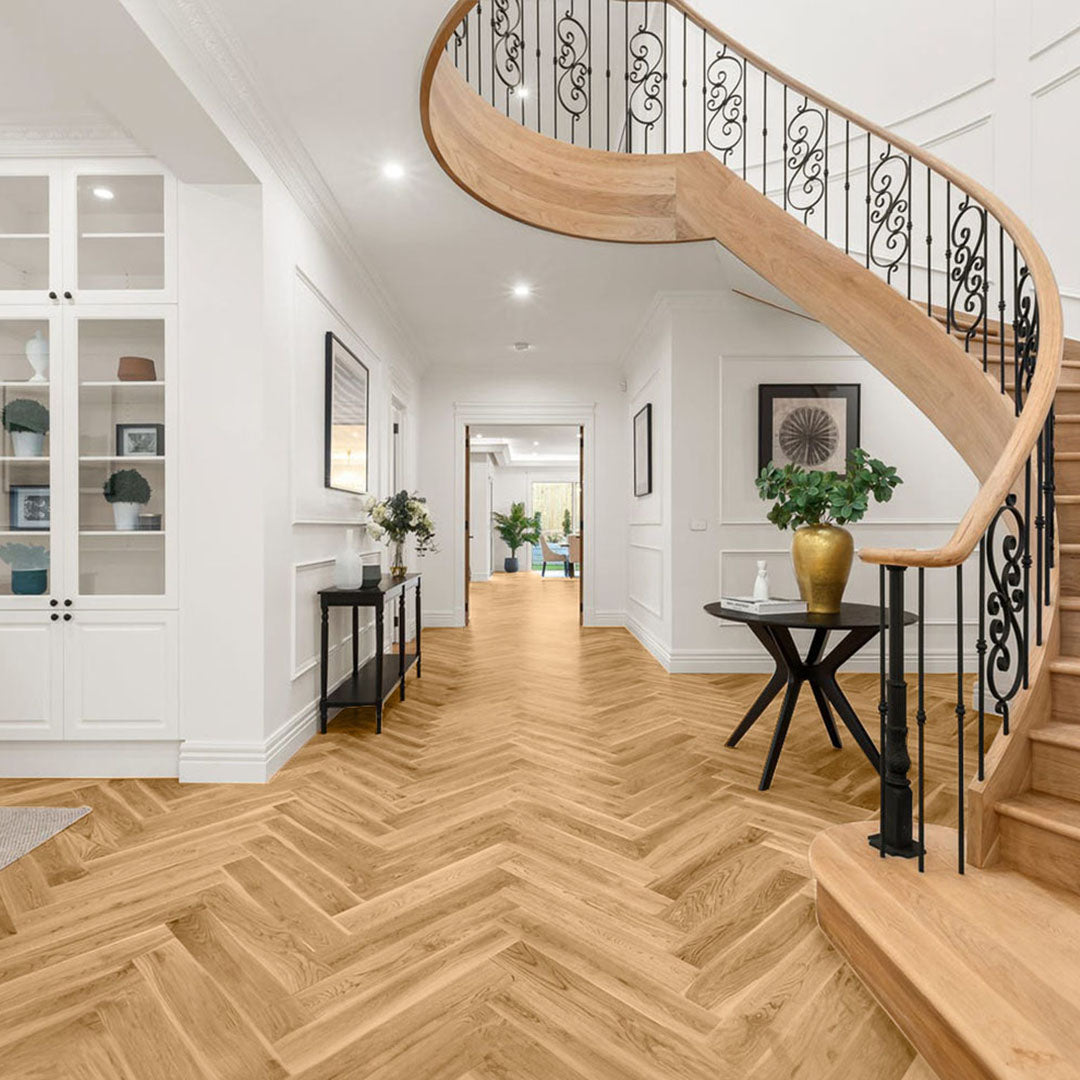 Timbo Solid Oak Herringbone Parquet Timber Flooring Premium Wood Floorboards