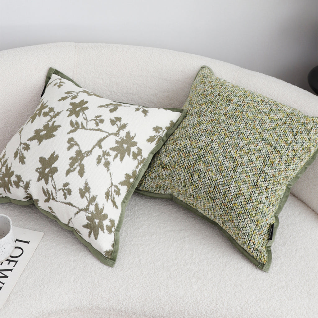 SOGA Woven Cushion 45cm Green Yellow Multi-Color Textured Decorative Throw Pillow