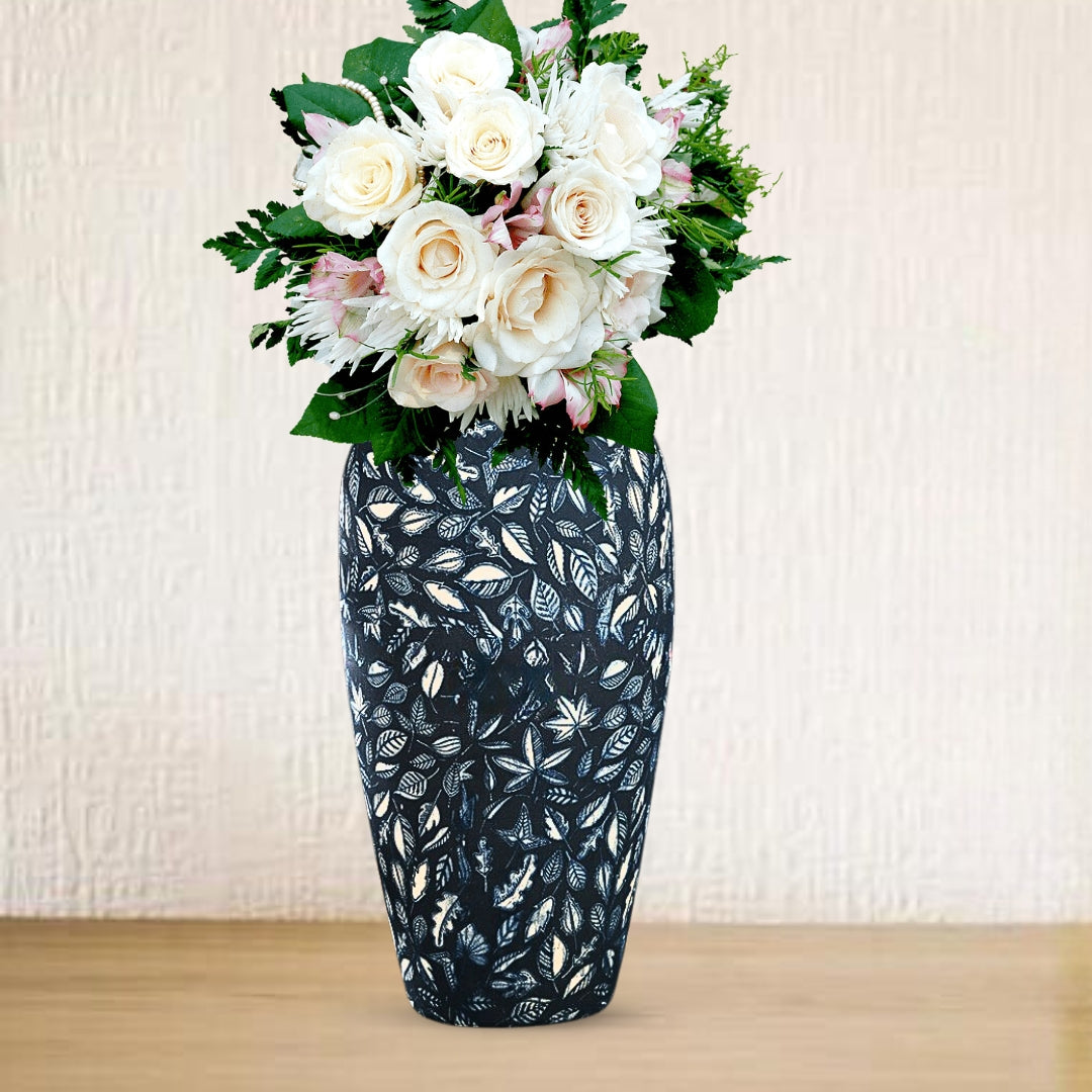 35x17cm Blue Large Ceramic Flower Vase Elegant Living Room Home Decor