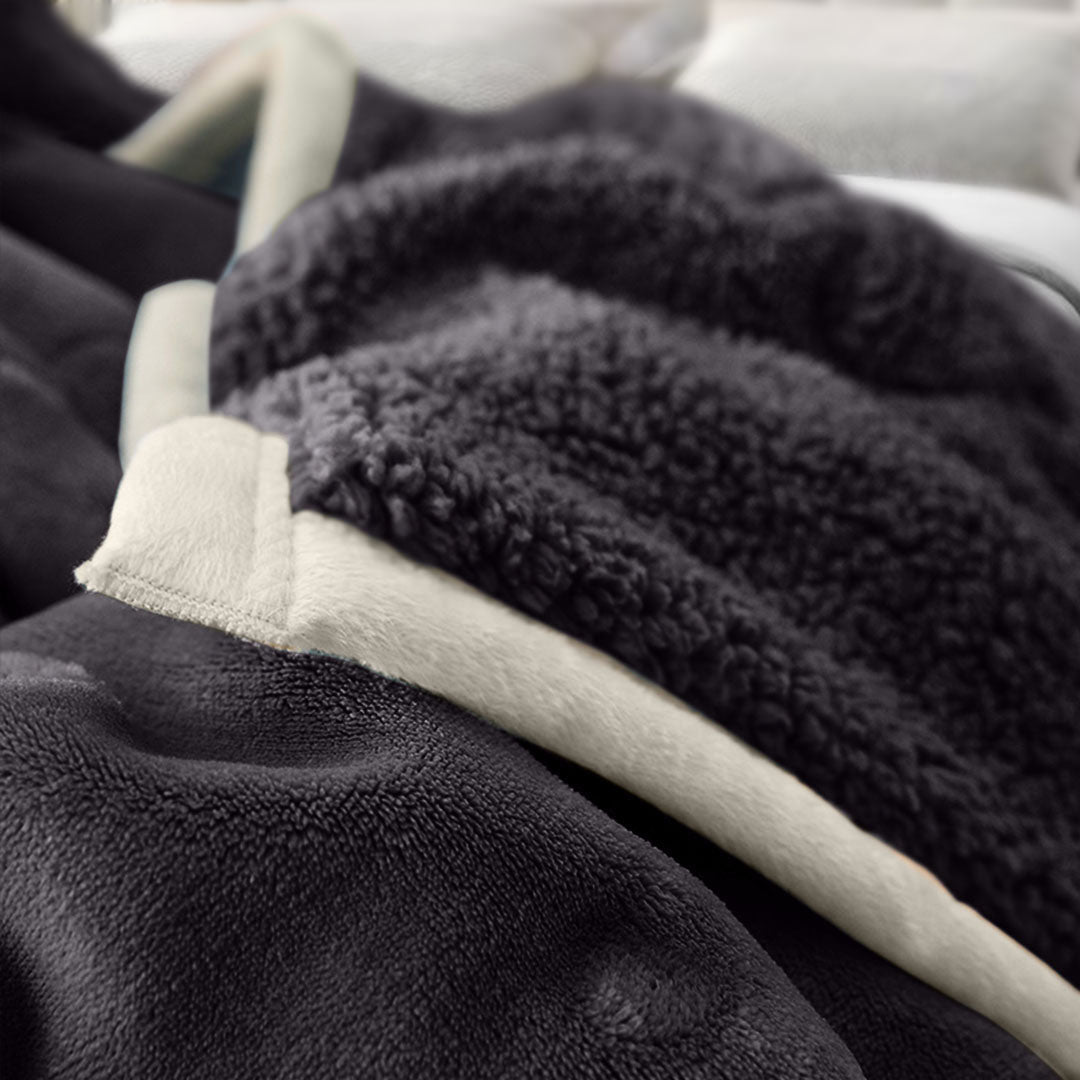 Dark Grey Throw Blanket Warm Cozy
