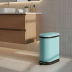 Foot Pedal Stainless Steel Trash Bin 10L U Blue