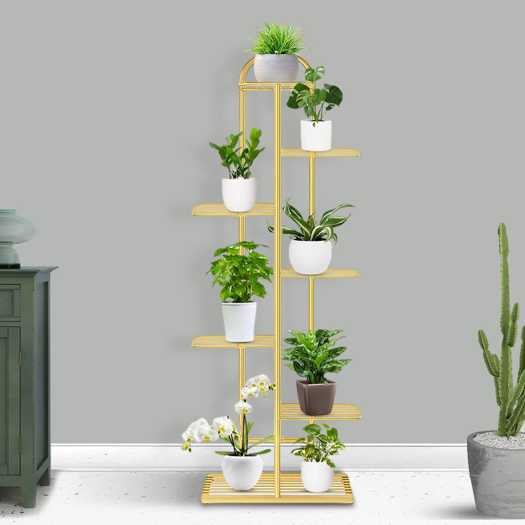 7 Tier Gold Metal Plant Flowerpot Display Rack