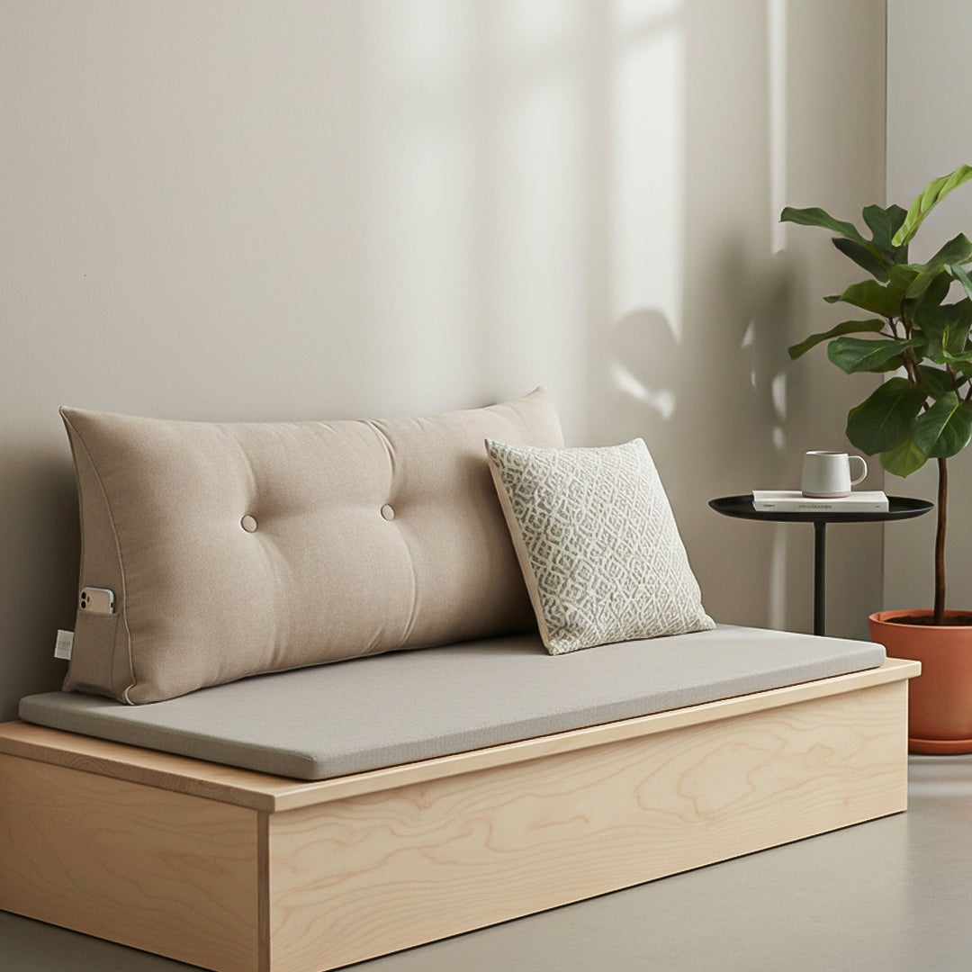 Soga 100cm Beige Triangular Wedge Cushion Pillow