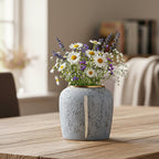SOGA 21x22cm Grey Small Ceramic Flower Vase Elegant Living Room Home Decor