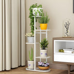 5 Tier White Metal Plant Rack
