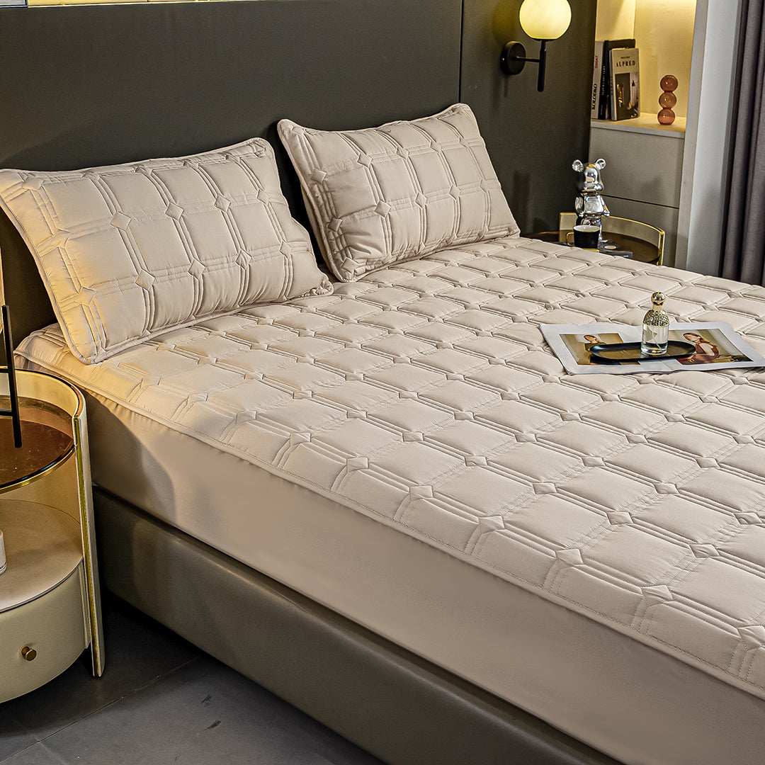 183cm Beige Wide Mattress Cover