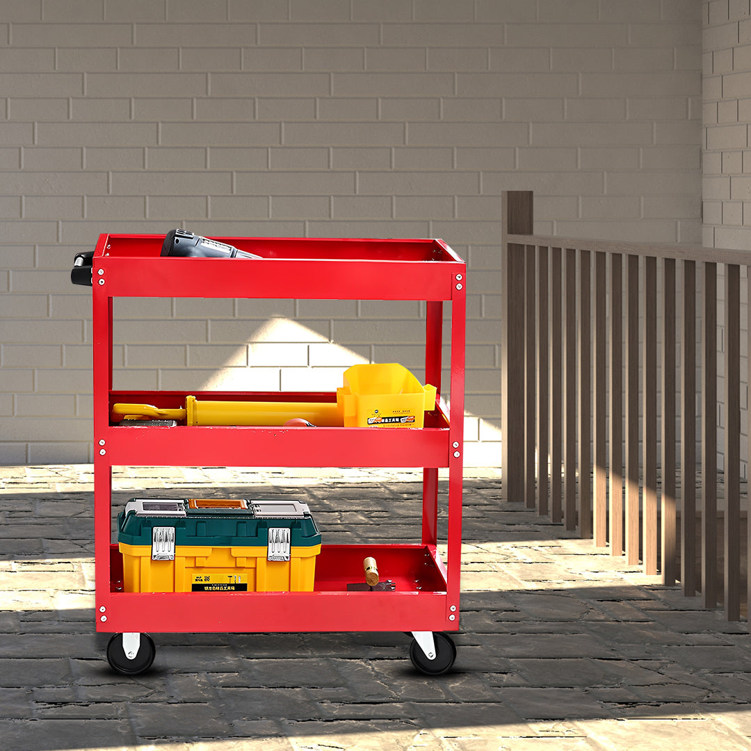 2 Tier Tool Storage Cart Red