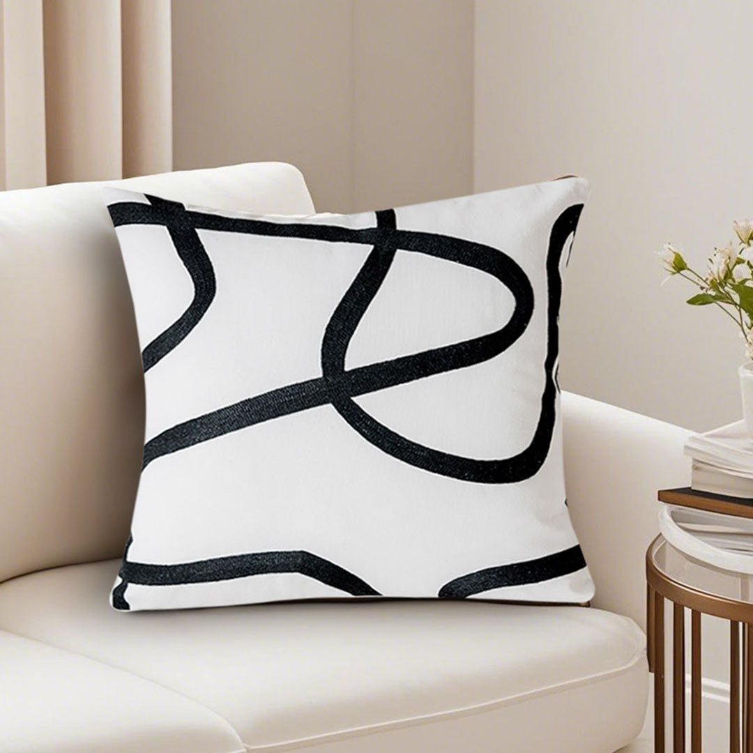 SOGA 2X 45cm Square Modern Minimalist Black Letter Print Throw Pillow