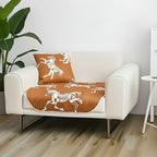 SOGA One-Seater Orange Horse Print 90x90cm Throw Blanket Sofa Cover