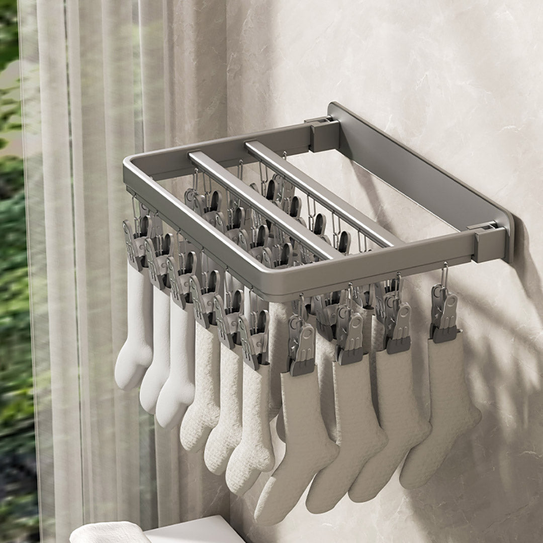 Wall-Mounted Multi-Clamp  Clothes Hanger