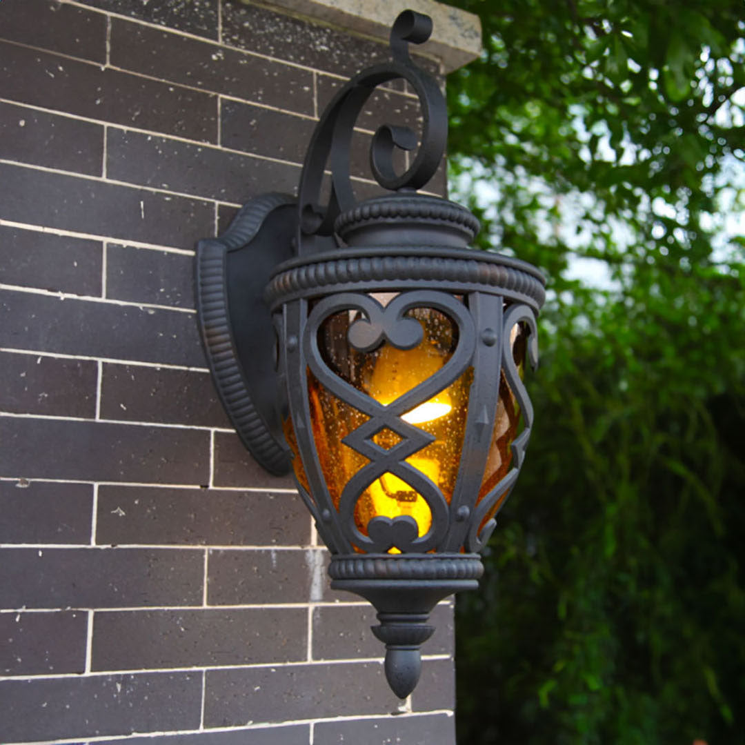 Vintage Lantern 57cm Outdoor Antique Bronze Wall Sconce