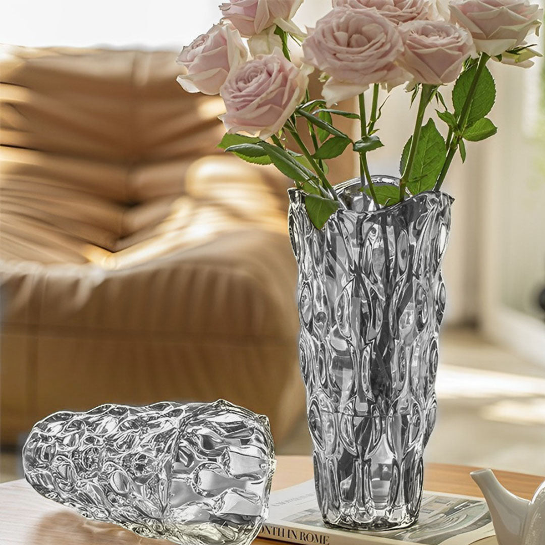 SOGA 30cm Glass Grey Vase Crystal VASE Thick Modern Home Decor