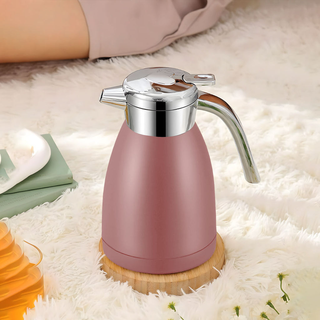 1.8L Pink Stainless Steel Water Bottle Insulated Vacuum Flask Coffee Jug