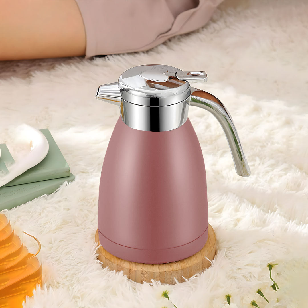 1.8L Pink Stainless Steel Water Bottle Insulated Vacuum Flask Coffee Jug