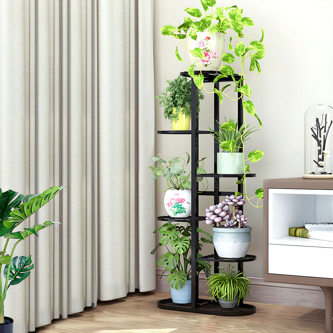 5 Tier Black Metal Plant Rack