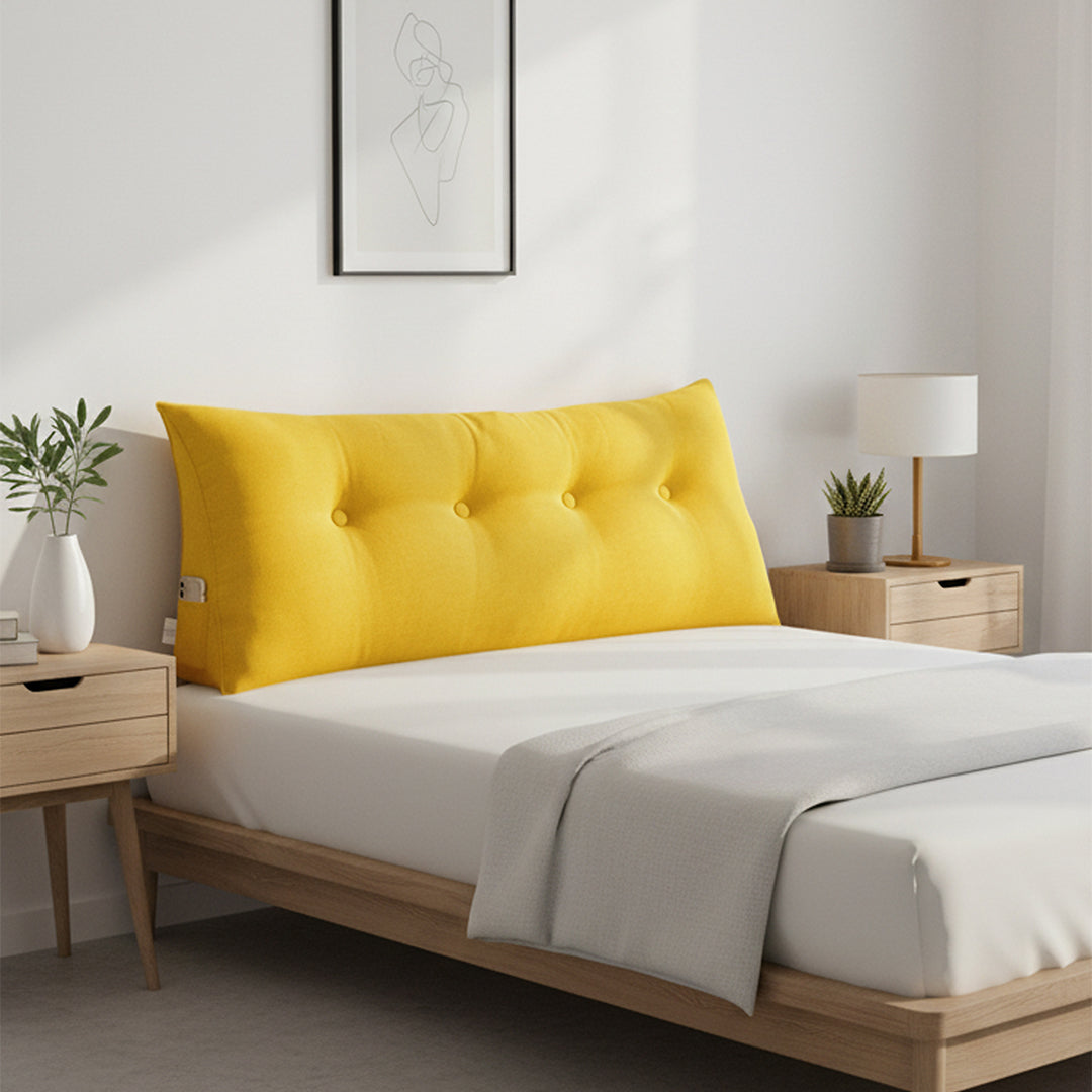 SOGA 120cm Yellow Triangular Wedge Bed Pillow Headboard Backrest