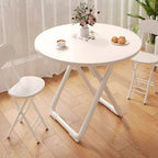 80cm White Modern Minimalist Table with Sleek Surface