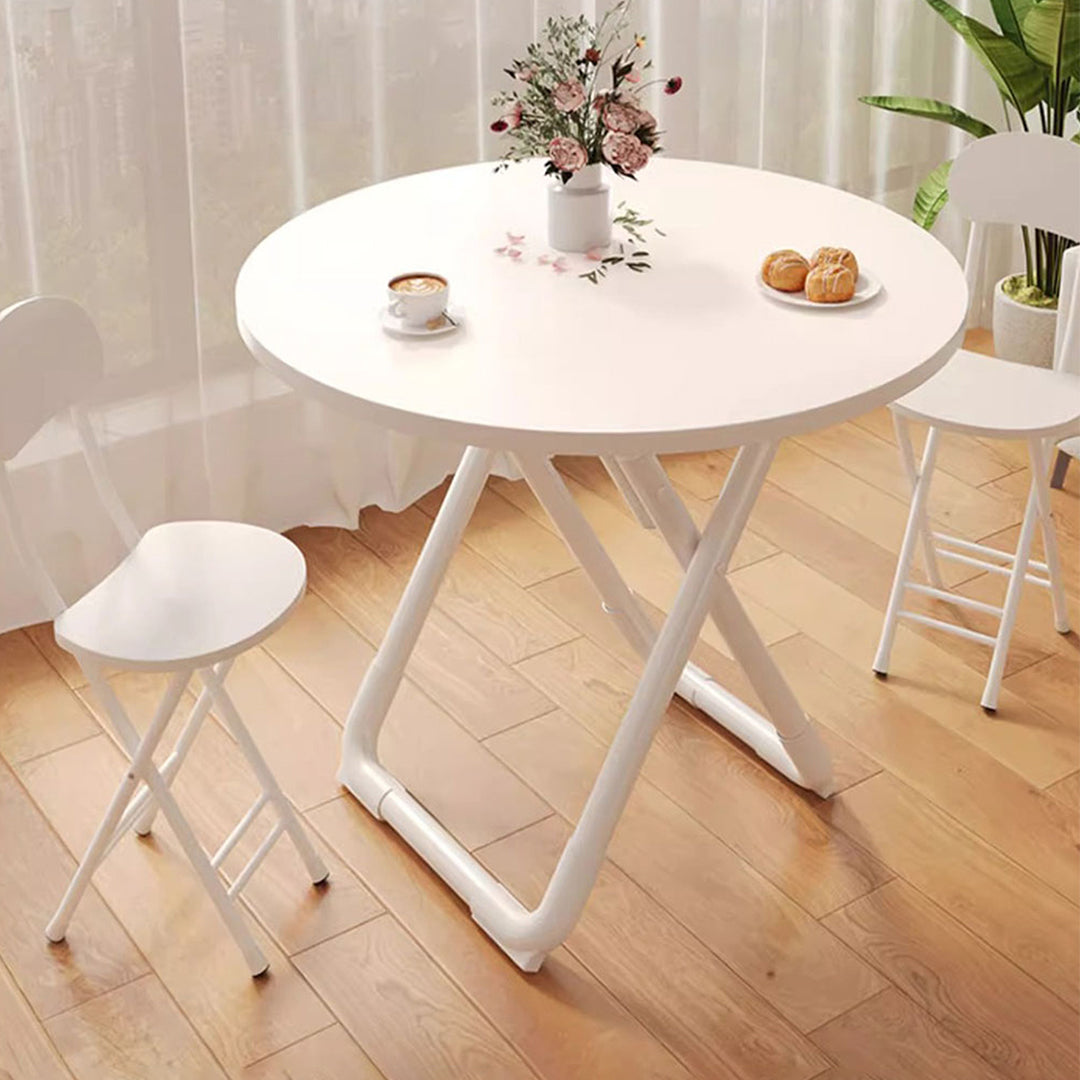 80cm White Modern Minimalist Table with Sleek Surface