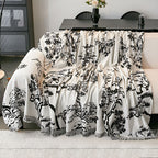 SOGA Four-seater White Sofa Cover Tree Print 180x420cm Polyester