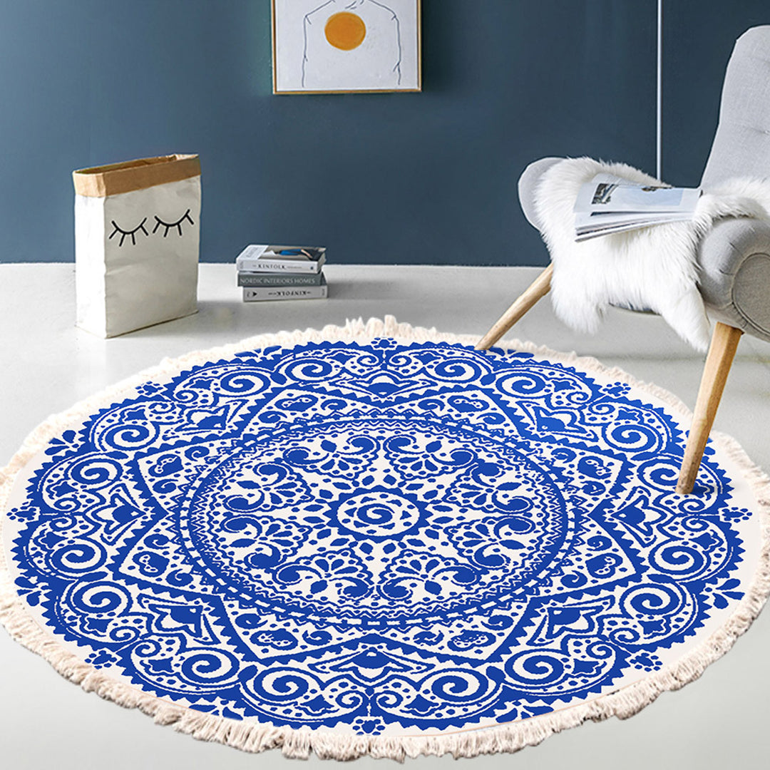SOGA 120cm Mandala Round Tapestry Indian Area Rug for Living Room Lounge Anti-slip Doormat Home Decor